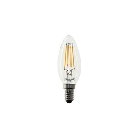 LAMPADA FILO LED OLIVA ZAFIRO E14- - 6w - 4000°K naturale - 810 lm - 35x98h - 5 blister BEGHELLI