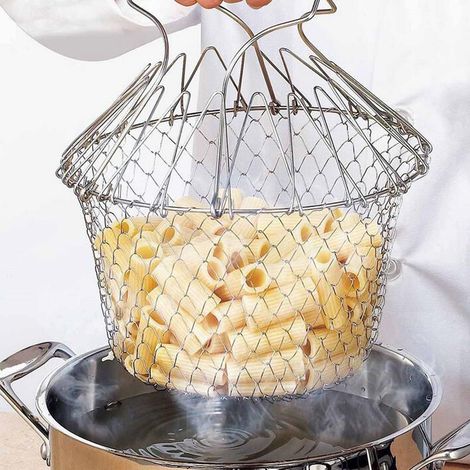 Panier à salade pliable avec renforts Acier inoxydable Facile assembler (1/4)