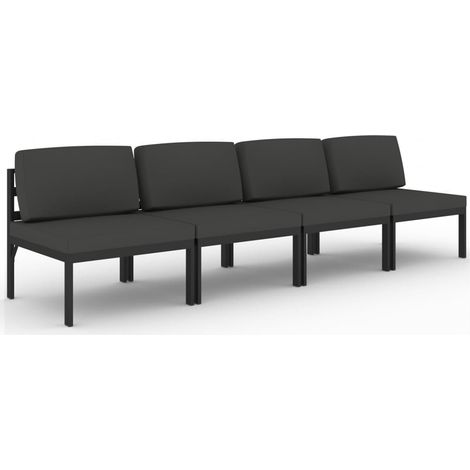 Maison Exclusive - Divano da Giardino a 4 Posti con Cuscini in Alluminio Antracite