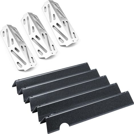 Flavorizer Bars et déflecteurs de Chaleur pour Weber Genesis II/LX 300 Series II E-310, 330, 335, II S-335, II LX S/E-340 (2017 et Plus récent), Plaque à Flamme pour Weber 66032 66040