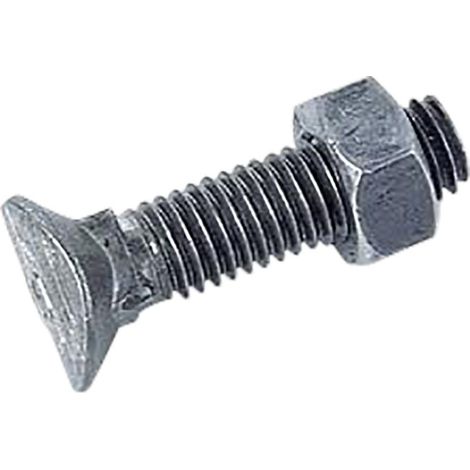 Boulon (vendu avec Ecrou) TOCC tête ovale carré collet M12X60 Pas de 175 Classe 8.8 Acier zingué-5 pièces