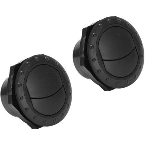 Rejilla de ventilación universal redonda negra de ABS para aire acondicionado, 2 piezas, rejilla de ventilación para autocaravana, barco, autobús, coche (1/4)