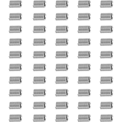 50 inserts filetés (unités US) pour douilles filetées, outil de réparation de filetage 1/4 pouce-20