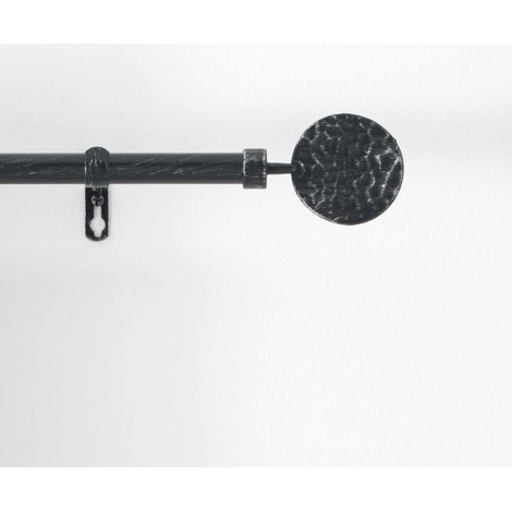 Tringle Extensible en Kit Complet (120 à 210 cm) "Bullette" - Noir - (1/3)