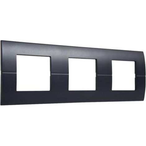 Systo plaque triple horizontale entraxe 71 3x2 modules Noir (WS403N)