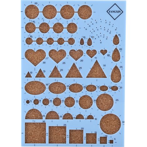 Kit d'outils de quilling (bleu) comprenant un gabarit en papier, une pince à épiler, des épingles, un stylo à fente et une planchette. (1/5)