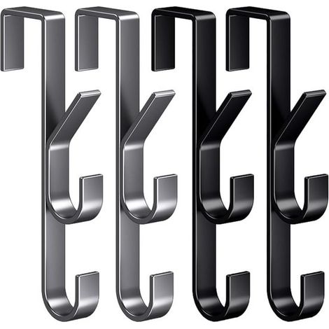 Türhaken 4er-Set Türhakenaufhänger Vertikaler Handtuchhalter über der Tür Hängende Türhaken zum Aufhängen von Kleidung Handtüchern Bademänteln 3 3 (1/5)