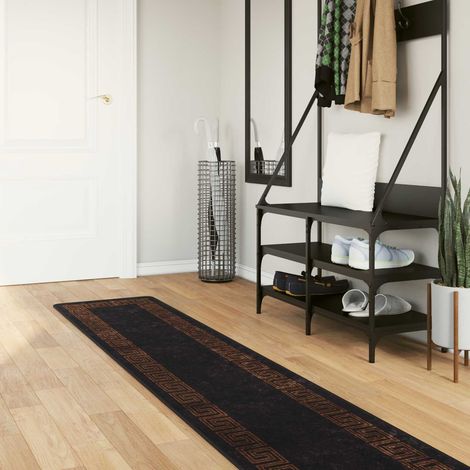 vidaXL  Rug Runner  MARSA Black 50 x 250 cm Polyester and PVC