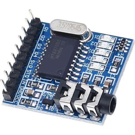 Deux modules de décodage vocal DTMF MT8870, module téléphonique, module de carte de décodage vocal, avec indicateurs LED et brochage. (1/5)