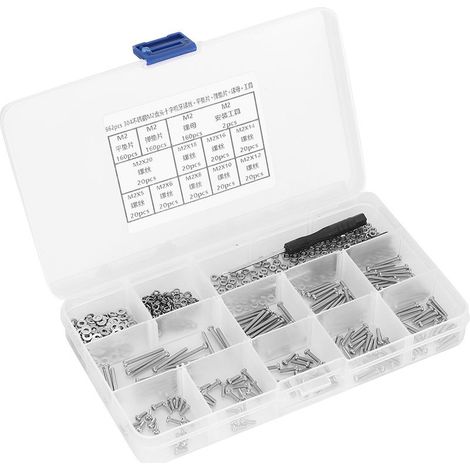 Jeu de Vis M2 662 Pièces en Acier Inoxydable 304 avec Écrous et Rondelles pour Fixation (1/5)