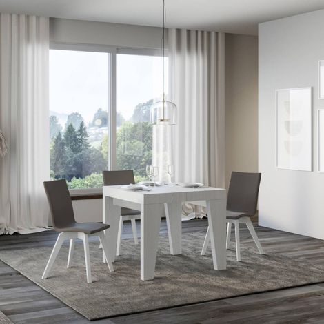 Tavolo 90x90 NAXY Bianco Frassino allungabile a 246 cm (1/5)