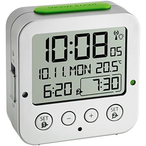 TFA Dostmann 60.2528.54 Radiocontrollato Sveglia Argento Tempi di allarme 2 (1/5)