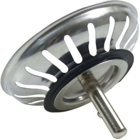 Bonde d'évier 78 mm – Crépine universelle en acier inoxydable – Bouchon anti-obstruction pour cuisine – Lavable au lave-vaisselle (1/4)