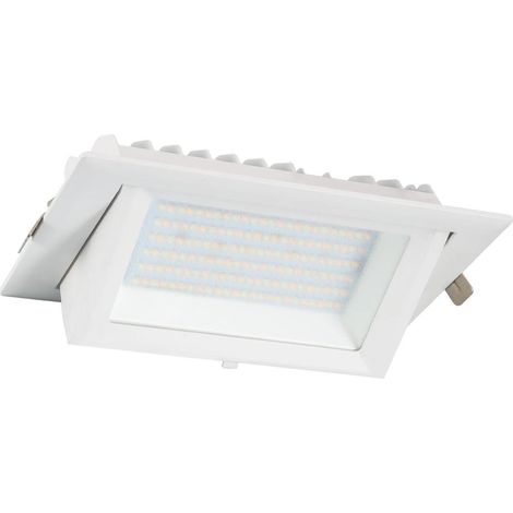 Faretto Proiettore Downlight LED 60W Orientabile Rettangolare 130lm/W Foro 210x125mm 4000K Bianco Naturale (1/5)