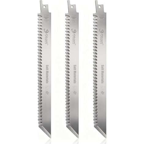Lot de 3 lames de scie alternative en matériau souple de 22,9 cm pour couper le matériau isolant en mousse (1/5)