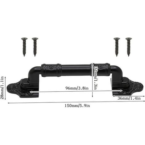 Poignées de porte de grange (lot de 2) - Conviennent aux portes coulissantes, portes, abris de jardin, clôtures, armoires - Quincaillerie de style campagnard pour intérieur et extérieur, style 2 (1/5)
