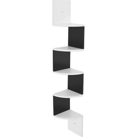 Étagère d'angle murale moderne 5 niveaux, rangement mural pour salon, étagère de stockage domestique (1/5)