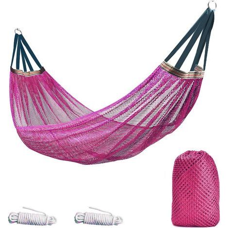 Outdoor-Hängematte aus ultraweichem und atmungsaktivem Nylongewebe — Maximale Belastung: 252 kg (rosa) (1/5)