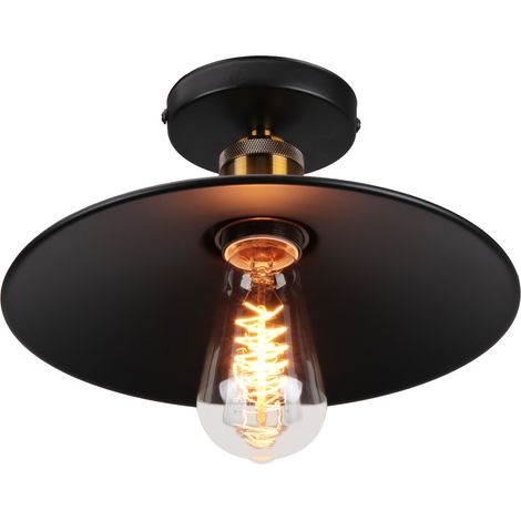 22CM Lámparas De Colgar Creativo Lustre Estilo Retro Industrial Lámpara De Techo Vintage Para Cocina Restaurante Hogar Estudio Coffee (Negro)