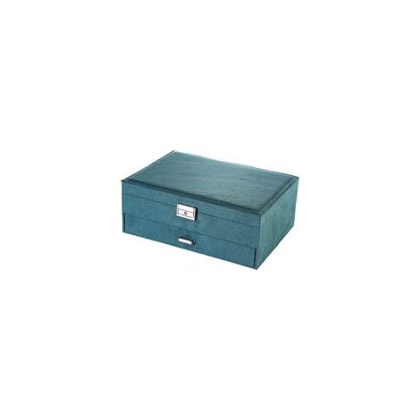 Boîte à Bijoux, Coffre à Bijoux, Présentoir, avec 1 tiroir et 1 clé, pour bagues, Montres, Colliers, Boucles d'oreilles, idée Cadeau