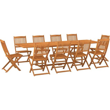 Maison Exclusive - Set da Pranzo da Giardino 11 pz 280x90x75 cm Massello di Acacia (1/5)