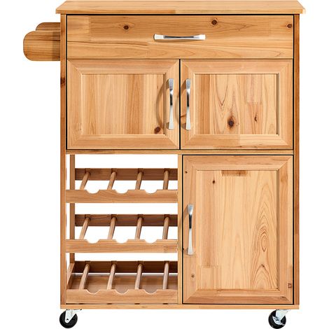 SoBuy Carrello cucina con 1 cassetto Naturale 75x38x86cm Vintage FKW45-N
