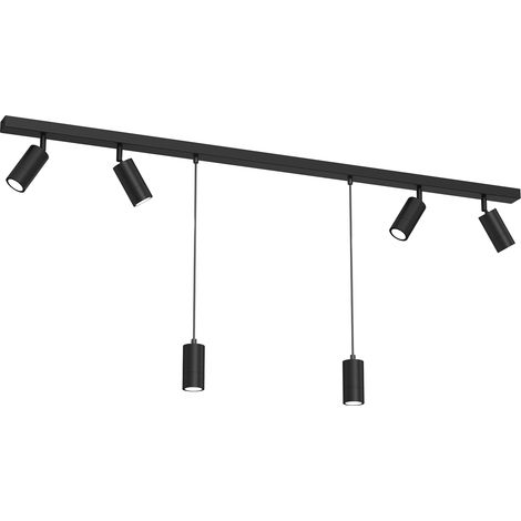 Rail plafond 150 cm noir 6 spots GU10 Luminex Link