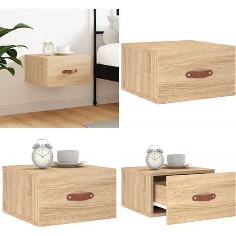 Wand-Nachttisch Sonoma-Eiche 35x35x20 cm - Wandmontage - Holz Nachttisch (1/5)