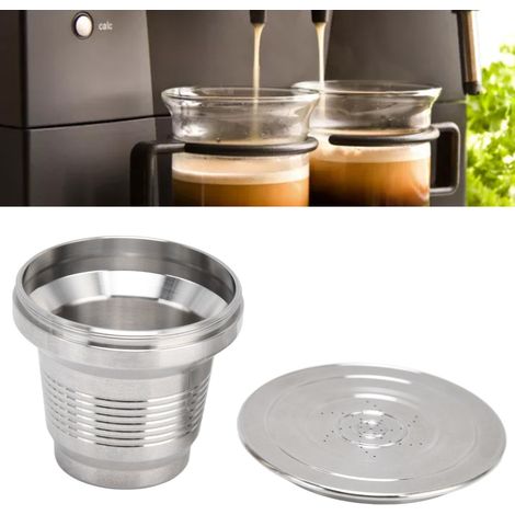 Ensemble de capsules de café réutilisables en acier inoxydable, compatibles avec les machines à café LORLM8012/60/A. (1/5)