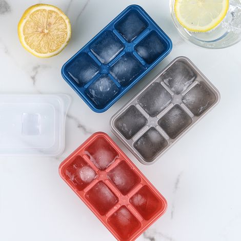 1 pcs Ice Cube DIY Making Good Sealing Ice Cube Tray Box Silicone Fridge Accessories Grey Color