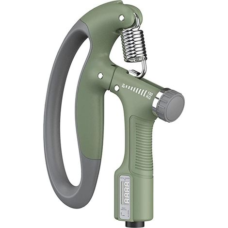 Handtrainer, Griffkrafttrainer, einstellbare Griffkraft 10–100 kg, Griffkraft-Handgelenk, Fingertrainingsgerät (Militärgrün)