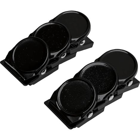 AMONIDA Pince magnétique, lot de 6, support réfrigérateur noir (1/4)