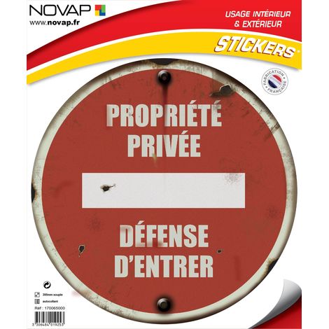 Panneau vintage Propriété privée défense d'entrer - Adhésif Ø300mm - 4019253