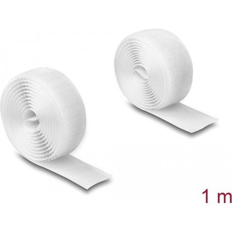 Delock Cinta de gancho y bucle de alta resistencia LA 1 m x AN 20 mm blanco