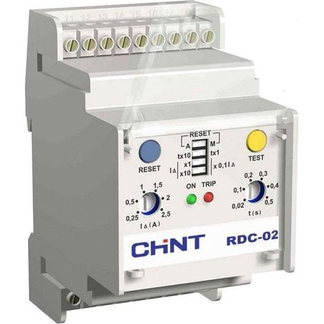 Relè differenziale modulare regolabile tipo a 0,025-25a 110-400vac/vdc chint - 115012