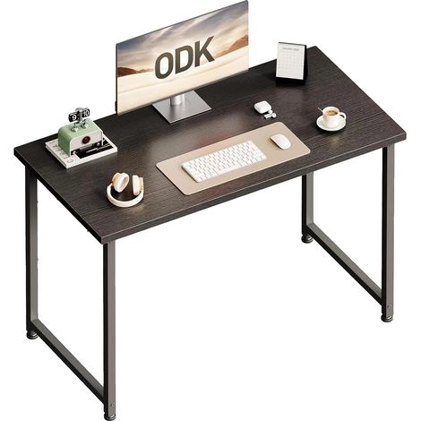 Escritorio, construcción sólida, diseño minimalista, negro. (1/2)