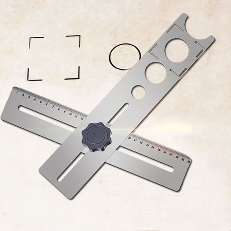 Repéreur de perçage tuiles céramique portable en acier inoxydable outil perçage marble bricolage universel pour carrelage et calibreurs (1/5)