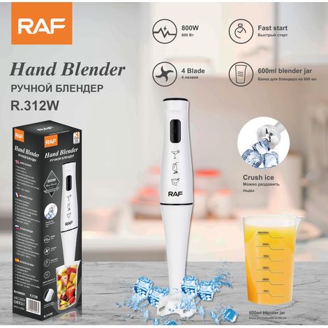 (Blanc/Noir) Norme européenne - Mixeur plongeant - Mixeur électrique - Mixeur pour aliments pour bébé - Mixeur individuel - Avec gobelet (1/5)