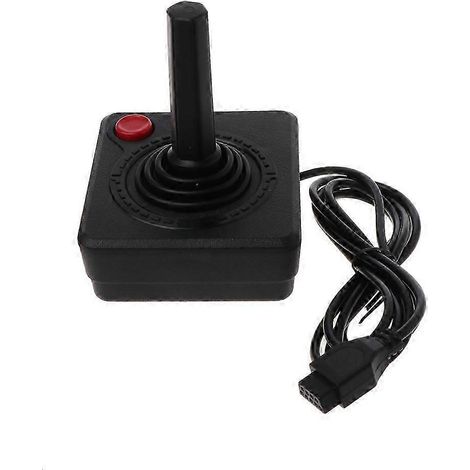 Manette de jeu rétro classique avec joystick pour console 2600, bascule à 4 directions et bouton d'action unique, noire (1/5)