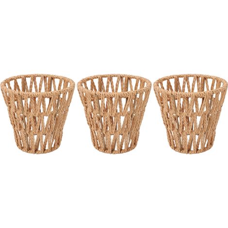 3 Abat-jours en Papier Tressé Style Bohème pour Lampe à Poser et sur Pied, Fixation à Pince E14, Décoration en Rotin Synthétique (1/5)