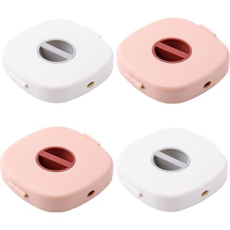 Lot de 4 enrouleurs de câble, boîte de rangement portable rétractable, mini enrouleur de câble pour écouteurs, câble de charge de téléphone (1/5)