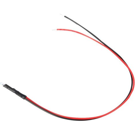 Fafeicy Lot de 10 diodes LED 12 V 20 cm, câble lumineux LED multicolore à économie d'énergie, diamètre 3 mm, 0,06 W (rouge) (1/4)