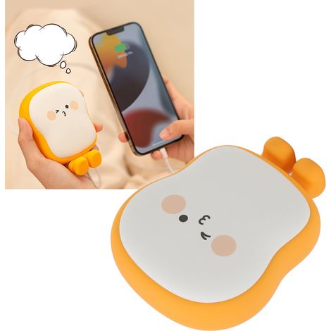 Niedlicher Mini-Handwärmer „Toast“, tragbarer 2-in-1-Handwärmer mit aufladbarer USB-Powerbank, Farbe: Rosa (1/5)