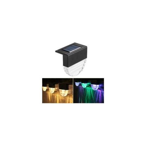 Solar-Stufenleuchte, 4er-Set IP65 wasserdichte Solar-Terrassenleuchten mit automatischer Ein-/Ausschaltfunktion, warmweißem und farbigem Licht für Treppen, Zäune und Gartendekoration - Crezuo (1/4)
