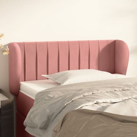 Tête de lit avec oreilles Style Classique Armoire de lit - Rose 93x23x78/88 cm Velours BV657089 - BonneVie (1/5)