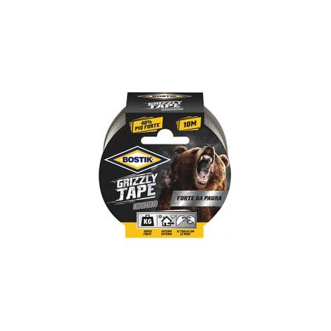 NASTRO ADESIVO TELATO GRIZZLY TAPE GRIGIO- - mt.10x50mm. - 6 pezzi BOSTIK