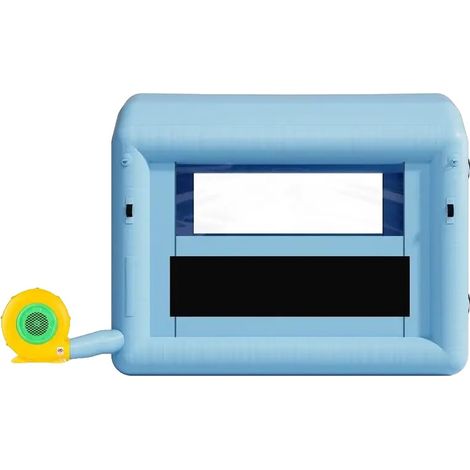Cabine de peinture gonflable, souffleur 550W, filtre à air intégré, Bleu