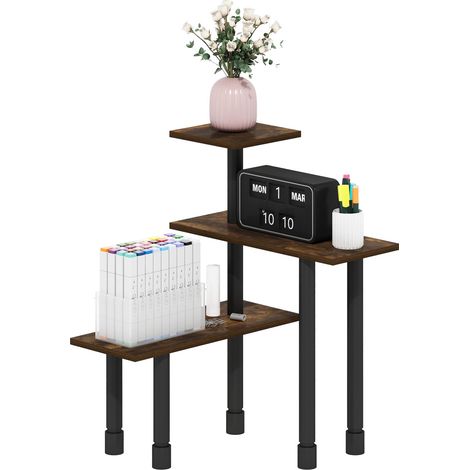 Organisateur de comptoir de Cuisine, étagère d’Angle de comptoir à 3 Niveaux, étagère d’Angle, pour Cuisine, Garde-Manger, Organisation et Rangement, pin ambré (1/5)