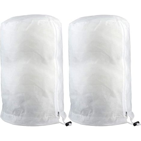 Housse de Protection pour Plantes d'Hiver, Housse d’Hivernage pour Plantes de Jardin Réutilisable,Housse Hivernage Plante avec Fermeture Éclair et Cordon de Serrage (60×80cm,blanc×2) (1/5)