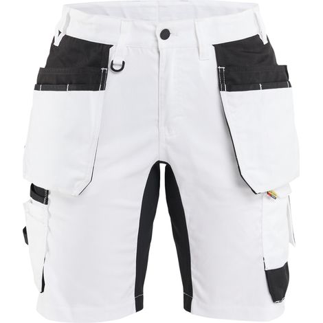 Short de travail peintre stretch 2D avec poches flottantes femme feMyanMare - Blanc/Noir L - FR(44) - SE(C42) - Standards